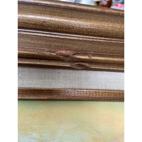 Vintage Oil Seascape Painting on Canvas Board Signed Frame Marked Mexico - Picture 8 of 10